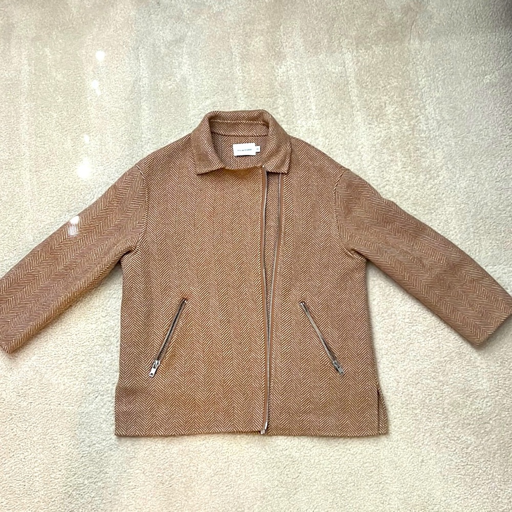 Oversized 100% wool jacket, vintage, light brown/tan